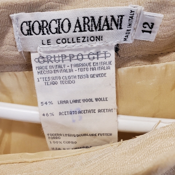 Giorgio Armani Vintage  beige Wool blended midi skirt size 12 - Picture 5 of 12